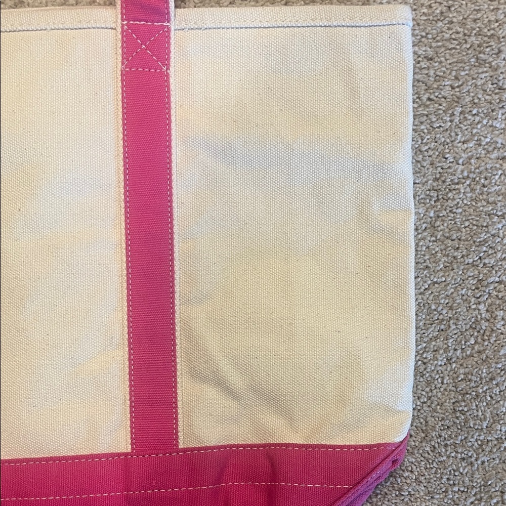 The Black Dog Pink and Cream Canvas Tote/Shoulder Bag - Picture 9 of 10